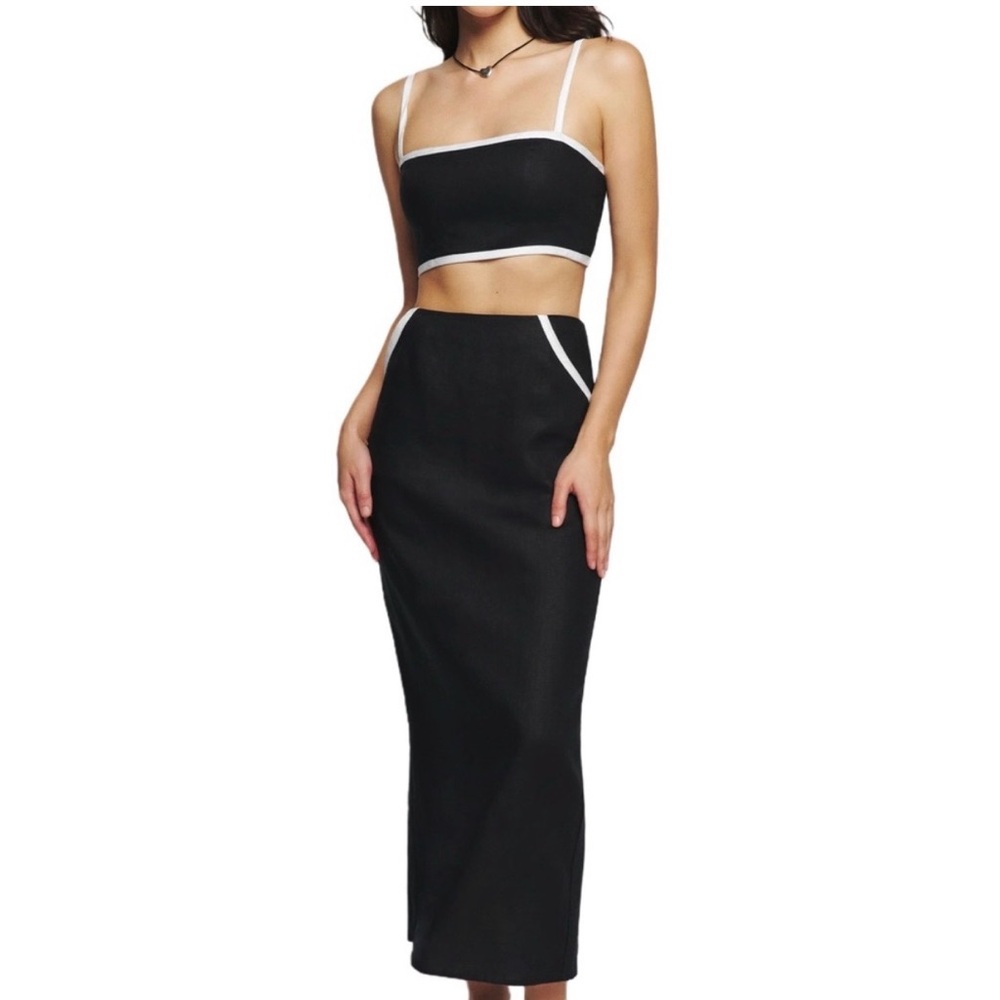 House of Harlow 1960 Black and White Skirt Set